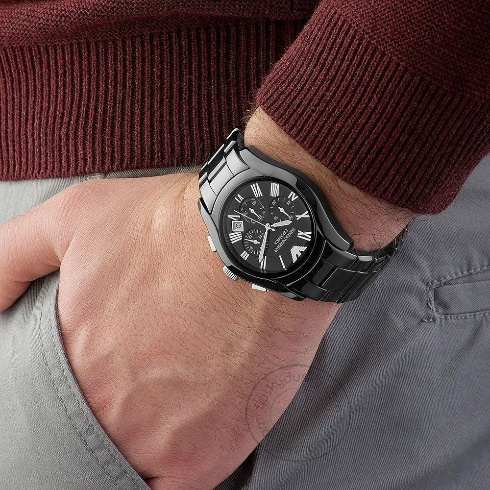 Chronograph Black Silver Dial Men's Watch For Man AR1400 Date Gift Watch