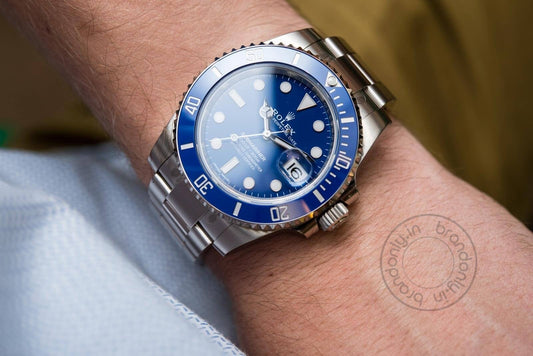 Submariner Automatic Silver Blue Dial Metal Men's Watch For Man Rlx-Blue-Sub Gift Watch RLX-OYSTR-WG-(OG-BOX