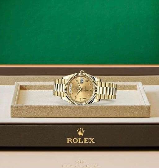 RLX Oyster Perpetual Day-Date Golden Dial Men's Watch RLX-OYST-GOLD
