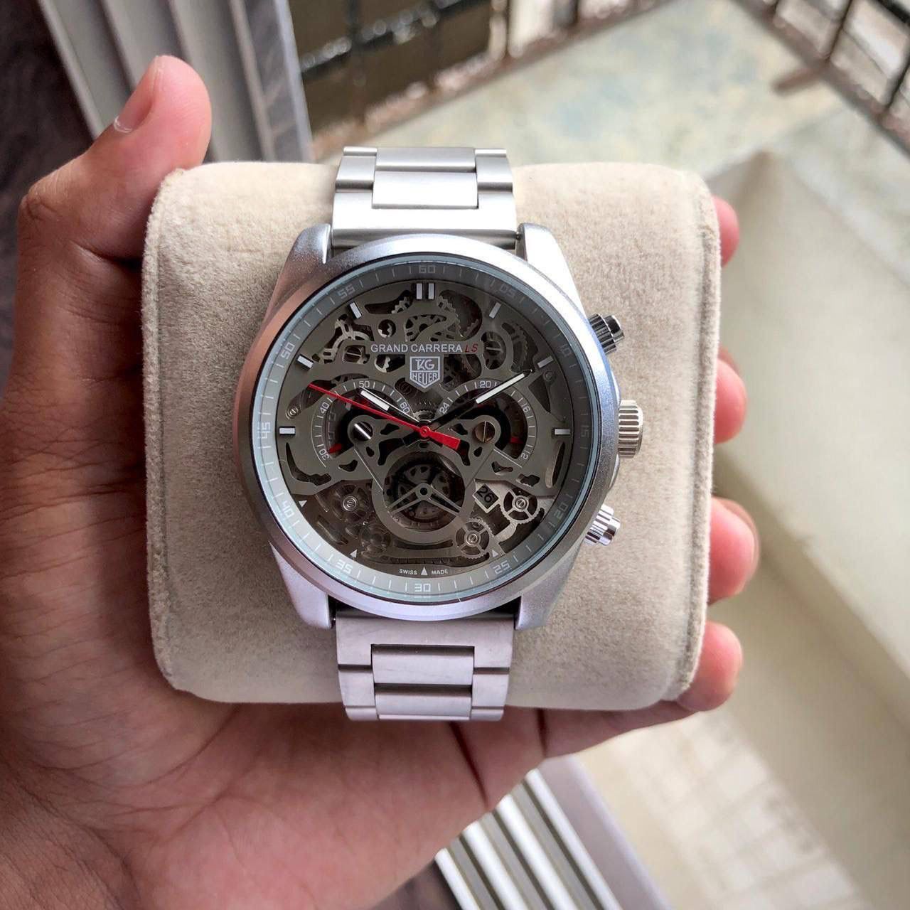 Cr7 Diagno Grey Chronograph Multi Dial Metal Men's Watch For Man Tag-Open-Steel