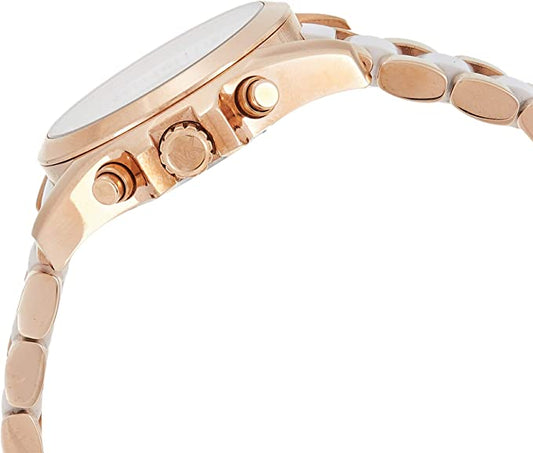 Chosmogragh Watch With Stainless Steel Case And White Dial Dated Multicolor White Strap Watch For Women's Design For Girl Or Woman Best Gift Date Watch MK-6562