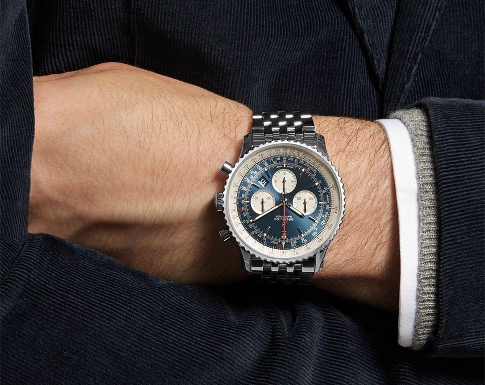 Breitling Men's AB012012-BB01 Navitimer Chronograph AB-BLACKBlack Leather Watch For Man