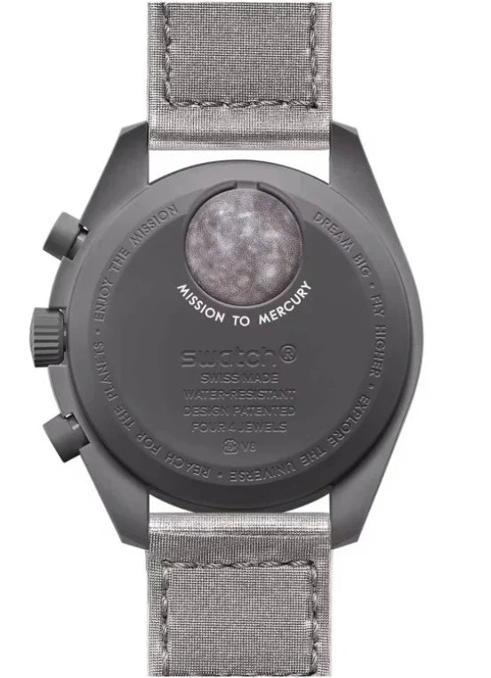 Swatch x Omega Black Dial/Gray Strap Bioceramic Moonswatch Mission to Mercury OG-1021