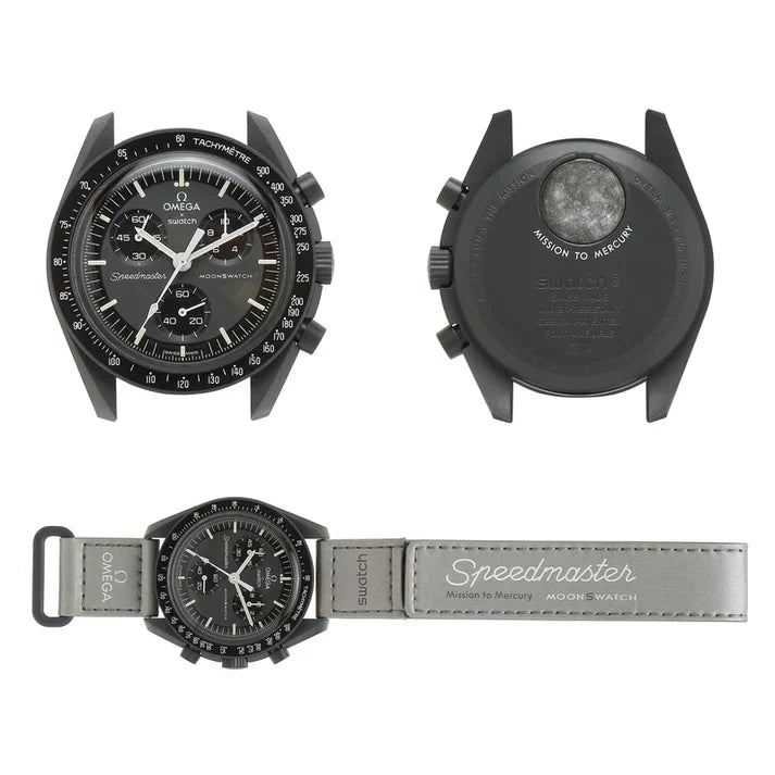 Swatch x Omega Black Dial/Gray Strap Bioceramic Moonswatch Mission to Mercury OG-1021