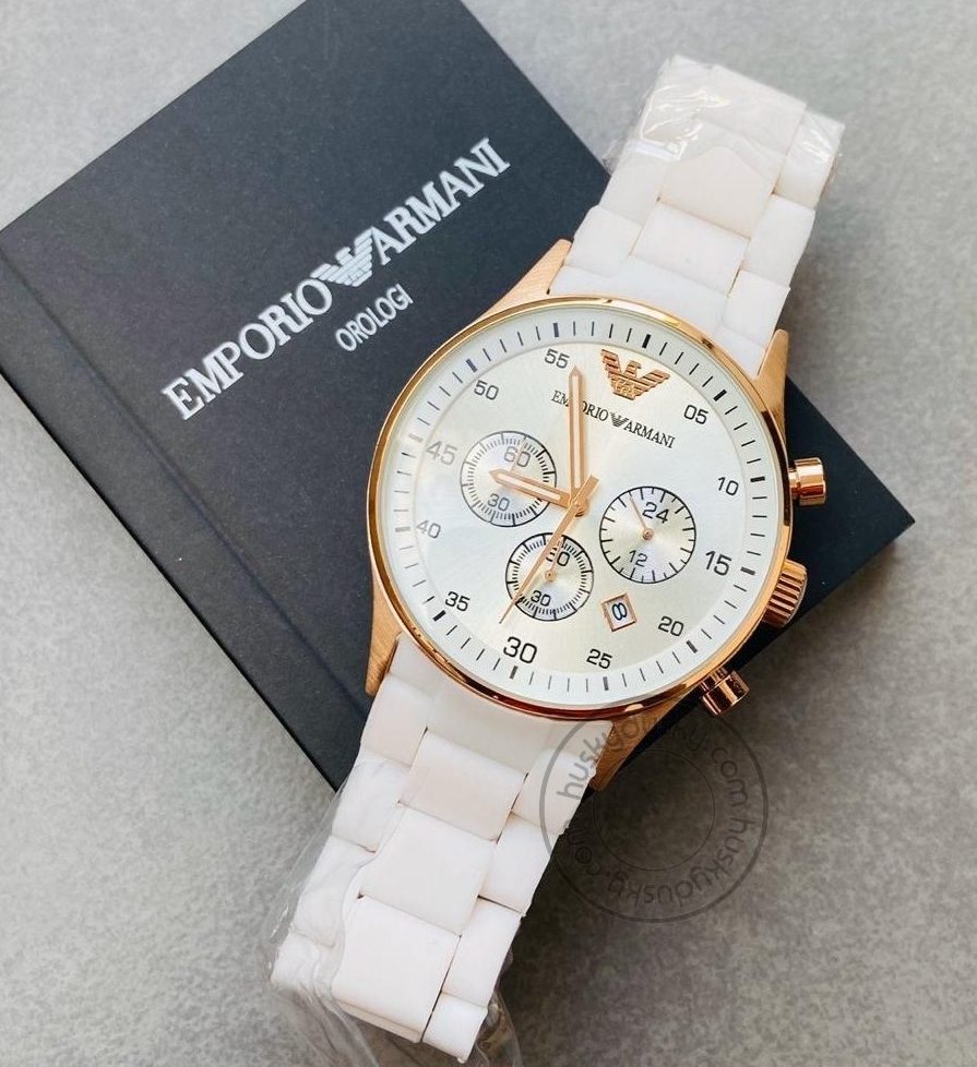 White Chronograph Analog White Dial Men's Watch AR-5919