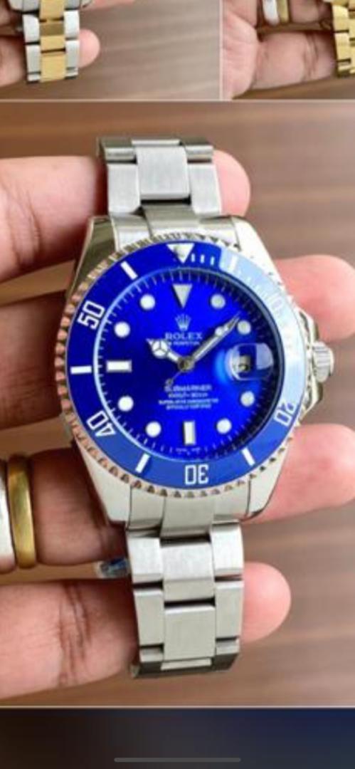 Submariner Automatic Silver Blue Dial Metal Men's Watch For Man Rlx-Blue-Sub Gift Watch RLX-OYSTR-WG-(OG-BOX