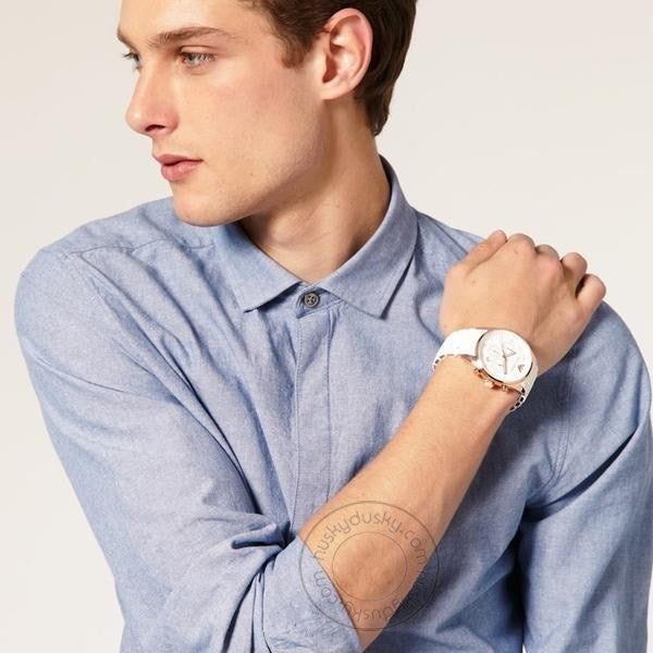 White Chronograph Analog White Dial Men's Watch AR-5919