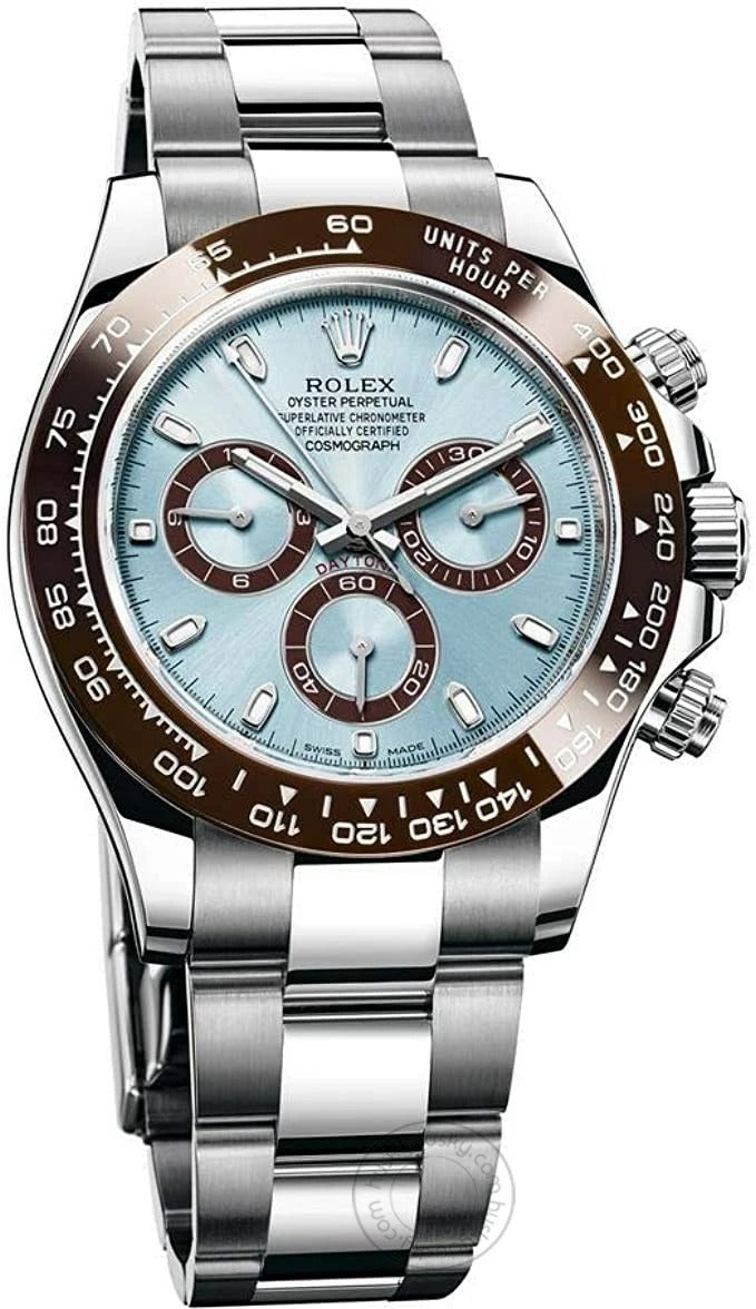 ROLEX Chronograph Daytona Silver Blue Metal Men's Watch for Man RLX-BLUE-DIAL-AUTO