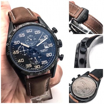 TAG Heuer Carrera Calibre 16 CV2A84.FC6394 43mm Black Watch For Man-Best Gift