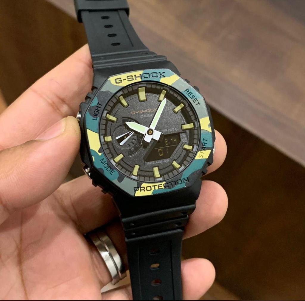 G-shock Fluorescent Lumi Nova Luminescence Kashioak Customized Custom Male Carbon Core GuardDigital Analog Sports Watch-GA-2100SU-1ADR