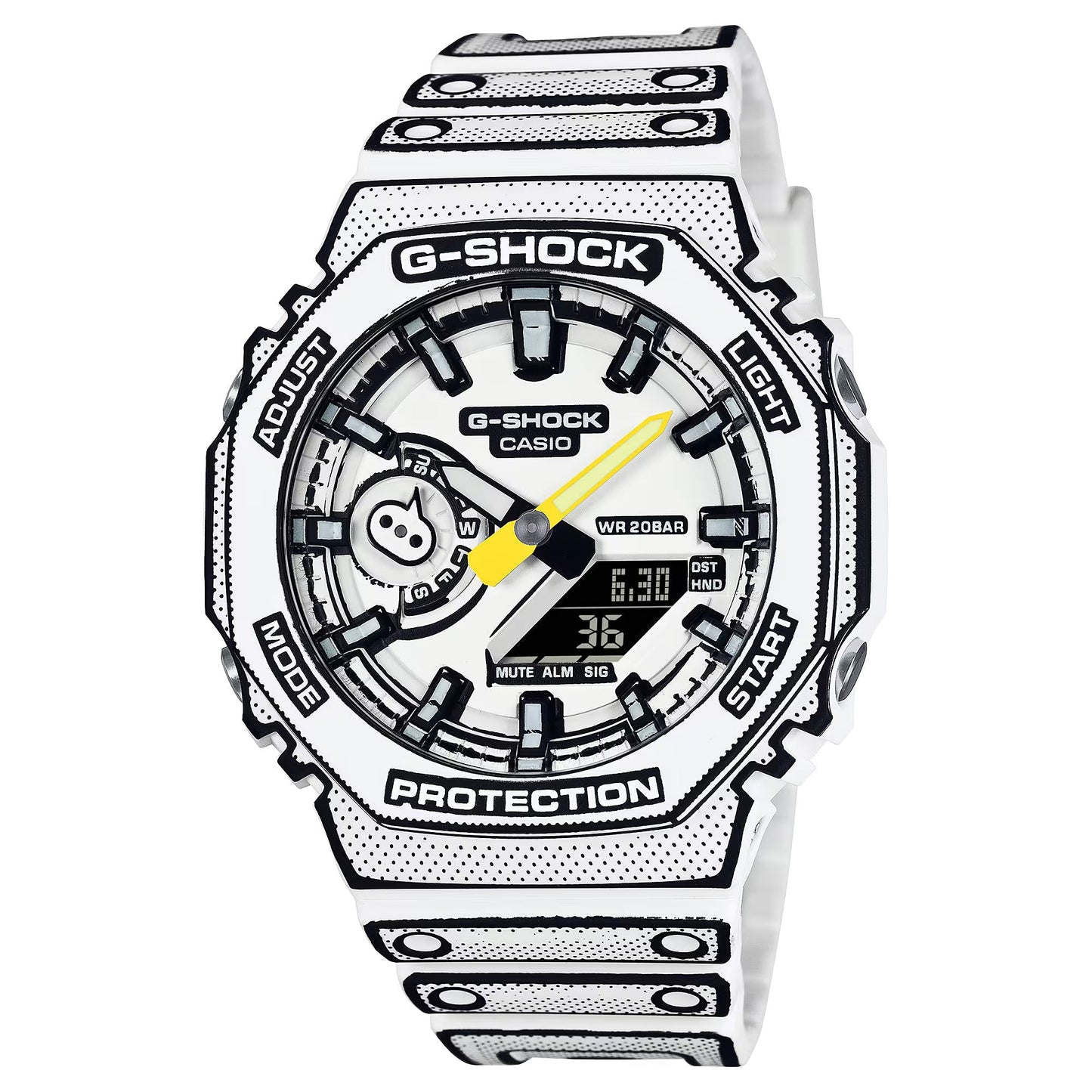 G-shock White Analog-Digital Watch World Time Multi-Function Resin Band Sports Watch GS-2113