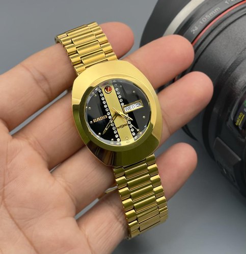 Rado Round Diastar R984531 Automatic Analog Gold Date Men's Watch Classic Formal Party Wear for Men's
