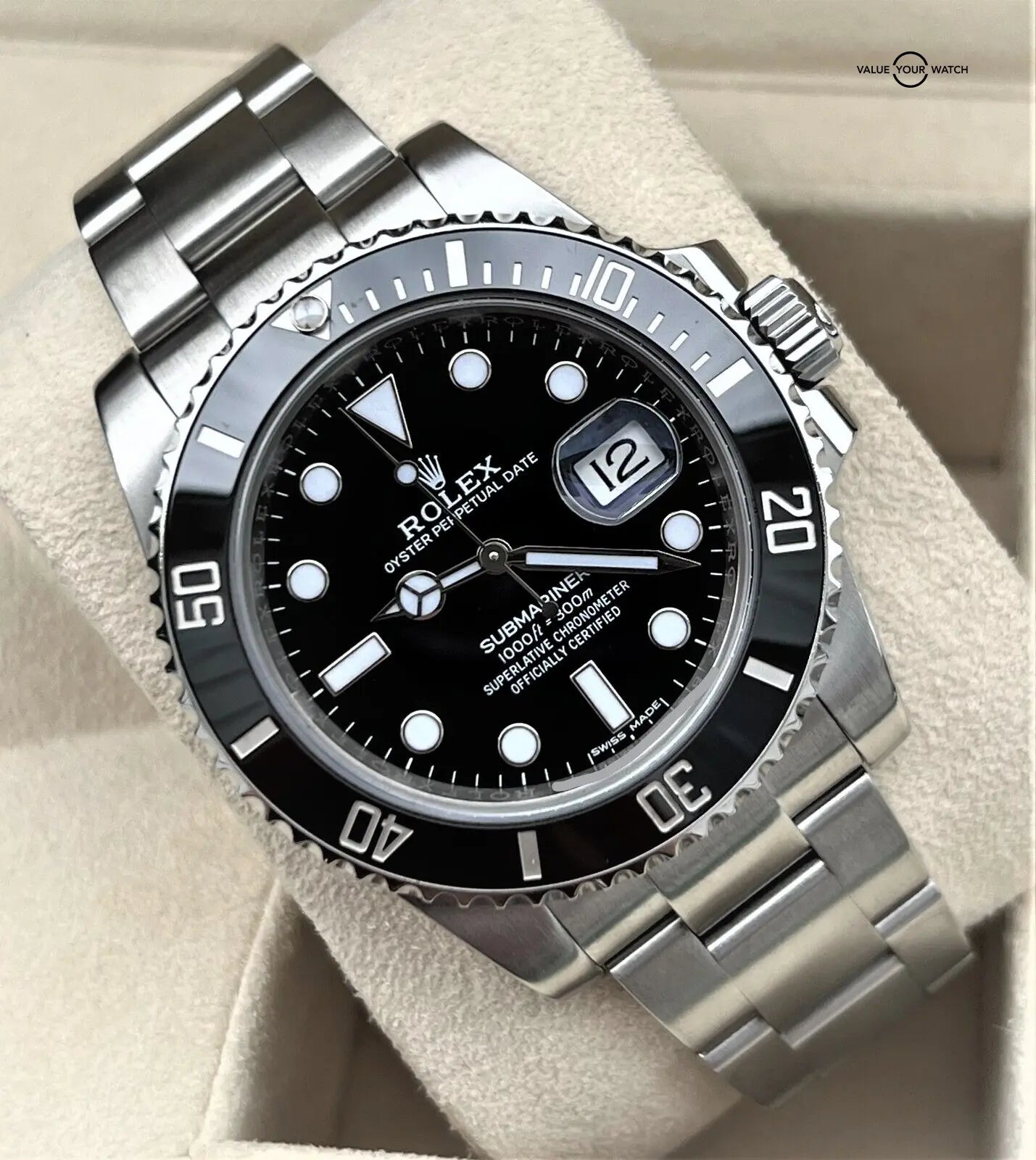Submariner Quartz Black Dial Stainless Steel Strap Watch For Men