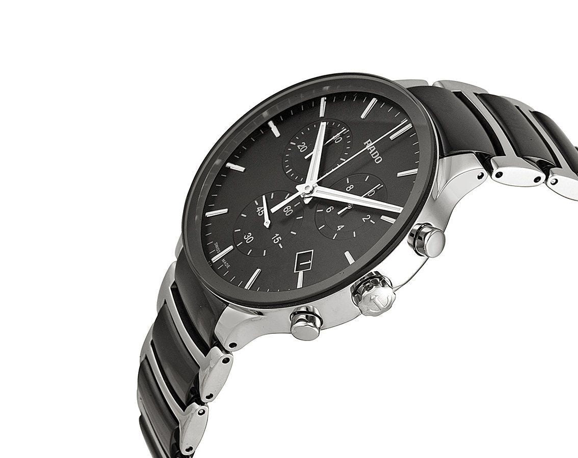 Rado Centrix Black Man's Watch With Chronographs-Best Gift for man