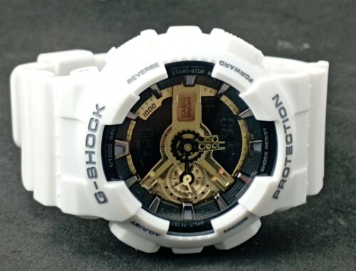 Casio G-Shock Analog-Digital G Shock White Gshock Gold Dial Mens Watch For Man Or Women GA-110GW Gift