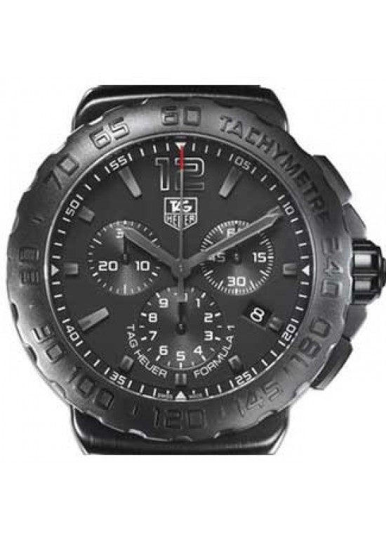 Tag Heuer Formula 1 Black Dial Black Steel Strap Watch for Men TAG-9844