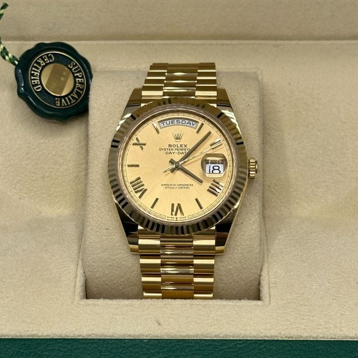 RLX Oyster Perpetual Day-Date Golden Dial Men's Watch RLX-OYST-GOLD