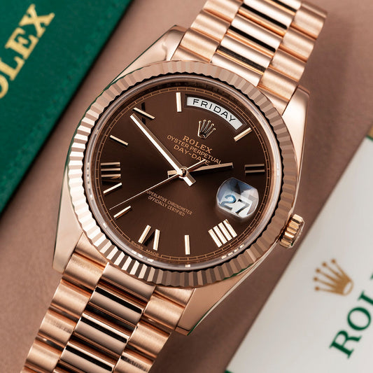 Oyster Perpetual Day-Date Brown Dial Men's Watch RLX-BW-654