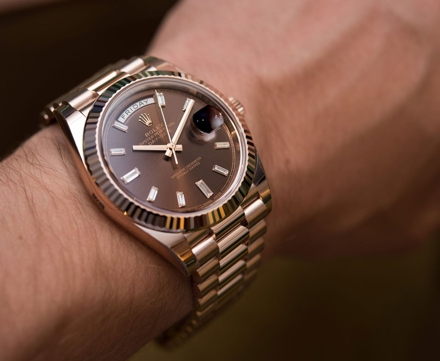 Oyster Perpetual Day-Date Brown Dial Men's Watch RLX-BW-654