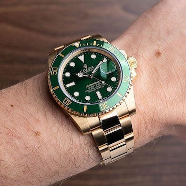 RLX Submariner Automatic Gold Green Dial Metal Men's Watch For Man Rlx-Gg-Sub