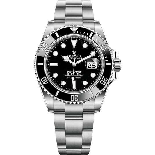 Submariner Quartz Black Dial Stainless Steel Strap Watch For Men