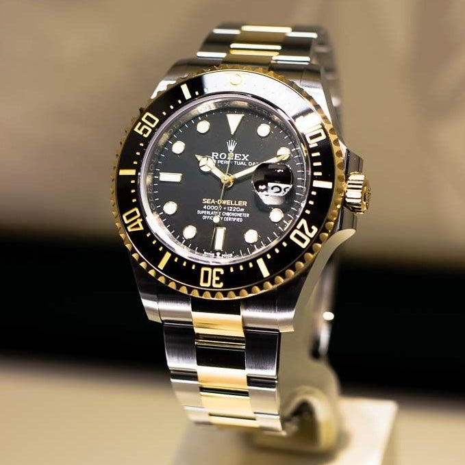 Submariner Dual Tone Quartz Watch With Silver Gold Dial & Stainless Steel Strap For Men