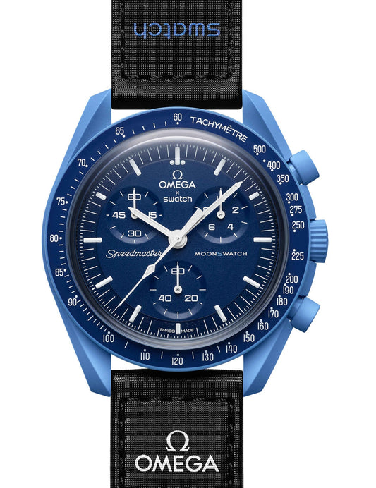 Swatch x Omega Blue Dial/Black Strap Bioceramic Moonswatch Mission to Mercury OG-1028