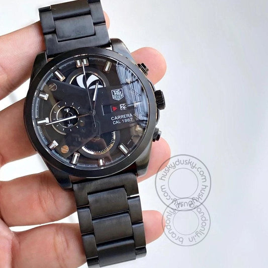 Tagheuer GRAND CARRERA CR7 1887 Black Chronograph Multi Dial Stainless Steel TH-1888-B Men's Watch for Man - Gift