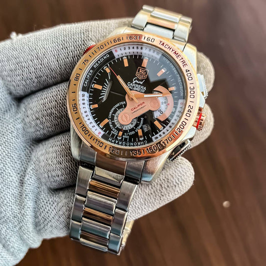 Tagheuer GRAND CARRERA Caliber 36 Racing Edition Quartz Watch Black Chronograph and Stainless Steel Multicolor Strap Dated Watch For Men's -TAG-IT-7837_Men's Wristwatch