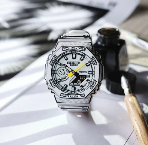 G-shock White Analog-Digital Watch World Time Multi-Function Resin Band Sports Watch GS-2113