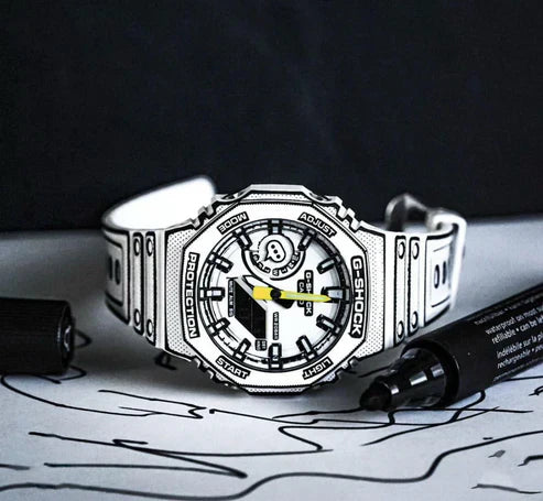 G-shock White Analog-Digital Watch World Time Multi-Function Resin Band Sports Watch GS-2113