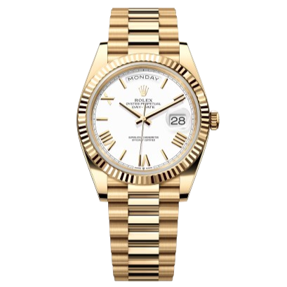 Oyster Perpetual Day-Date White Dial Men's Watch RLX-OYSTR-WG