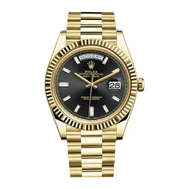 RLX Oyster Perpetual Day-Date Black Dial Men's Watch RLX-OYST-BG